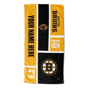 [Personalization Only] Boston Bruins Colorblock Beach Towel