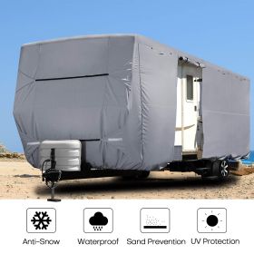 Heavy Duty Travel Trailer RV Cover Waterproof 4-Ply Anti-UV Fits Camper 16'-38' (size: 33‚ÄôL x 105"W x 108"H)